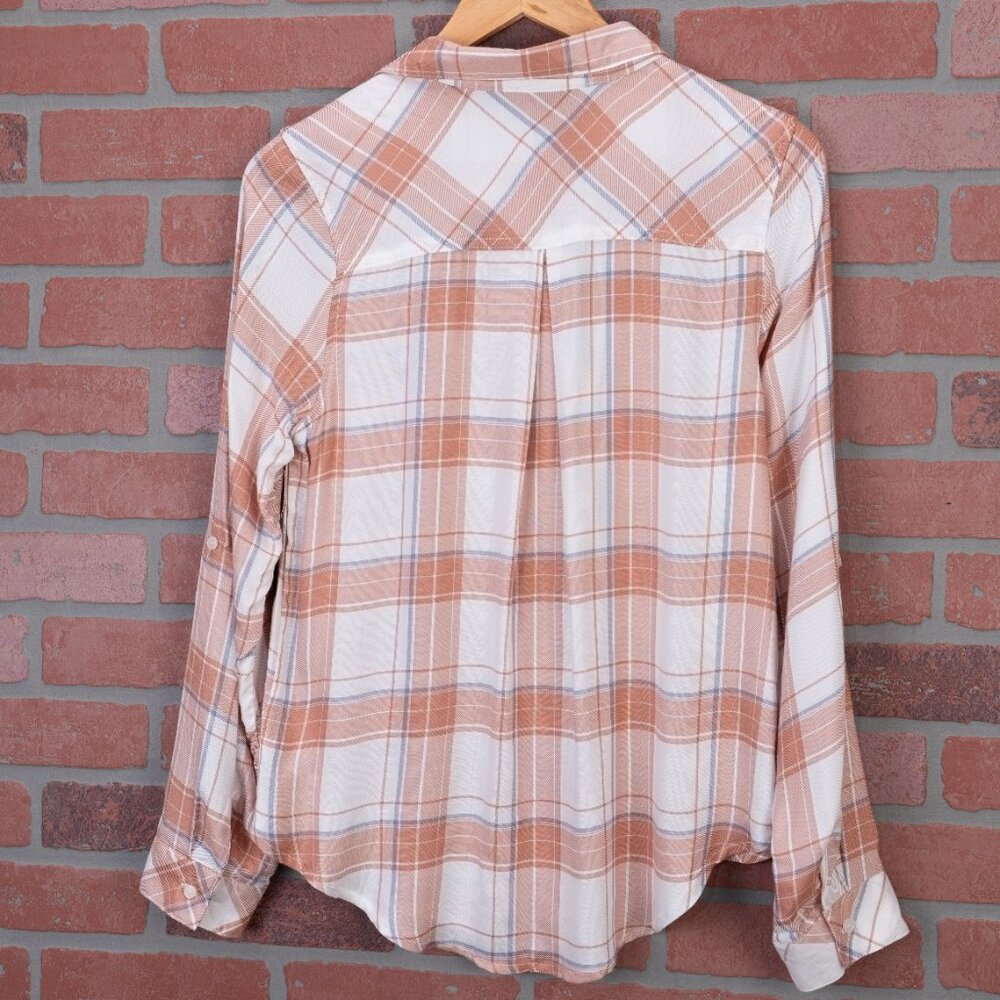 Lightweight Plaid Button-up - Terracotta - Picture 5 of 12